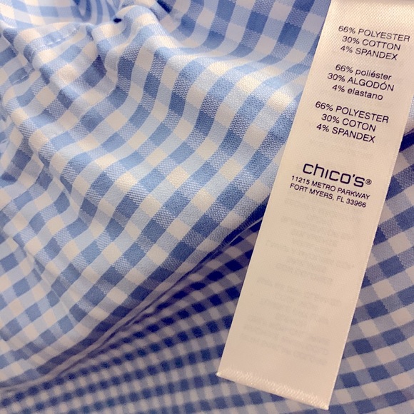 Chico’s blue and white checkered pattern size 1 - Picture 5 of 5